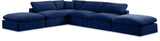 Comfy Navy Velvet Modular Sectional 189Navy-Sec6E Meridian Furniture