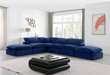 Comfy Navy Velvet Modular Sectional 189Navy-Sec6E Meridian Furniture