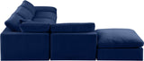 Comfy Navy Velvet Modular Sectional 189Navy-Sec6E Meridian Furniture