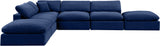 Comfy Navy Velvet Modular Sectional 189Navy-Sec6E Meridian Furniture