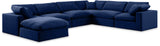 Comfy Navy Velvet Modular Sectional 189Navy-Sec7A Meridian Furniture