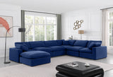 Comfy Navy Velvet Modular Sectional 189Navy-Sec7A Meridian Furniture