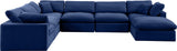 Comfy Navy Velvet Modular Sectional 189Navy-Sec7A Meridian Furniture
