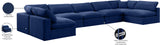 Comfy Navy Velvet Modular Sectional 189Navy-Sec7B Meridian Furniture