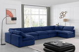 Comfy Navy Velvet Modular Sectional 189Navy-Sec7B Meridian Furniture