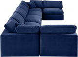 Comfy Navy Velvet Modular Sectional 189Navy-Sec7B Meridian Furniture