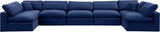 Comfy Navy Velvet Modular Sectional 189Navy-Sec7B Meridian Furniture