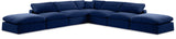 Comfy Navy Velvet Modular Sectional 189Navy-Sec7C Meridian Furniture