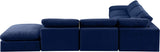 Comfy Navy Velvet Modular Sectional 189Navy-Sec7C Meridian Furniture