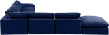 Comfy Navy Velvet Modular Sectional 189Navy-Sec7C Meridian Furniture
