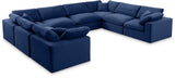 Comfy Navy Velvet Modular Sectional 189Navy-Sec8A Meridian Furniture