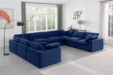 Comfy Navy Velvet Modular Sectional 189Navy-Sec8A Meridian Furniture