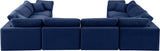 Comfy Navy Velvet Modular Sectional 189Navy-Sec8A Meridian Furniture