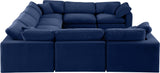 Comfy Navy Velvet Modular Sectional 189Navy-Sec8A Meridian Furniture