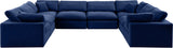 Comfy Navy Velvet Modular Sectional 189Navy-Sec8A Meridian Furniture