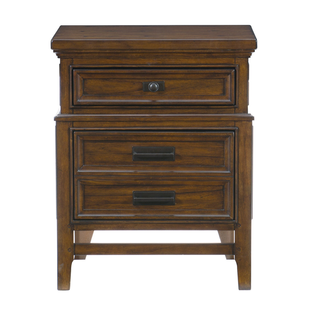 English Elm Classic Frazier Park Nightstand with 2 Drawers in Brown Cherry Finish — Traditional Lodge Style Charm and Durable Hardware Brown Mix 27 L x 22 W x 35 H B011P286801