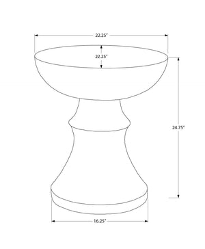 English Elm Accent Round Table Ribbed Sculptural Matte Black Magnesium Oxide Indoor Outdoor Use B2710P461674
