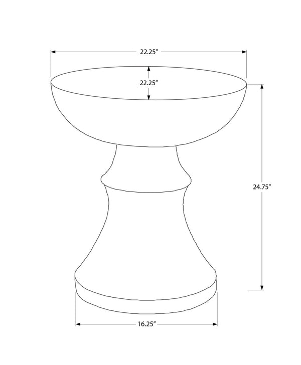 English Elm Accent Round Table Ribbed Sculptural Matte Black Magnesium Oxide Indoor Outdoor Use B2710P461674