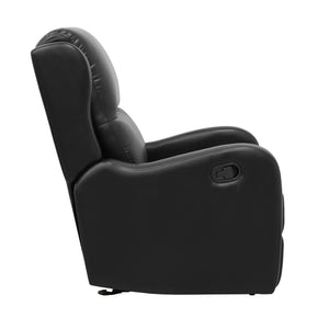 English Elm Black Faux Leather Durant Glider Recliner Chair — Smooth Glide, Pull-Tab Recline, Compact Comfort for Living Room B011P207532