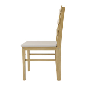 English Elm Original Solid Wood Dining Table and Chairs Set 5-Piece – Sturdy 275lb Capacity, Modern Rustic Design Natural Wood W395P316334