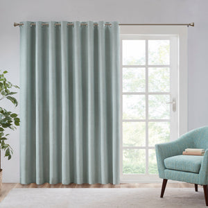 SunSmart Maya Casual Printed Heathered Blackout Window Patio Panel SS40-0110 Dusty Seafoam