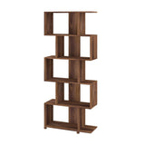 Manhattan Comfort Petrolina Mid-Century Modern Bookcase Nut Brown 18AMC164