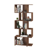 Manhattan Comfort Petrolina Mid-Century Modern Bookcase Nut Brown 18AMC164