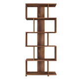 Manhattan Comfort Petrolina Mid-Century Modern Bookcase Nut Brown 18AMC164