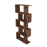 Manhattan Comfort Petrolina Mid-Century Modern Bookcase Nut Brown 18AMC164