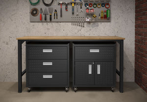 Manhattan Comfort Fortress Modern Garage Set Charcoal Grey 18GMC-CH