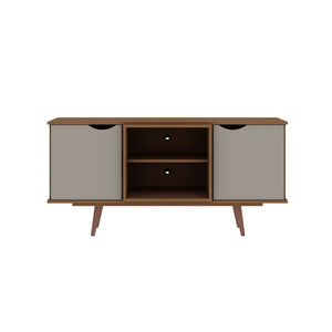 Manhattan Comfort Hampton Mid-Century Modern TV Stand Off White and Maple Cream 18PMC11