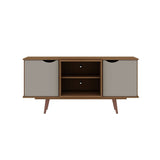 Manhattan Comfort Hampton Mid-Century Modern TV Stand Off White and Maple Cream 18PMC11