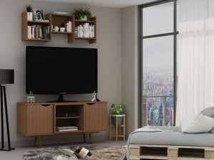 Manhattan Comfort Hampton Mid-Century Modern TV Stand Maple Cream 18PMC5