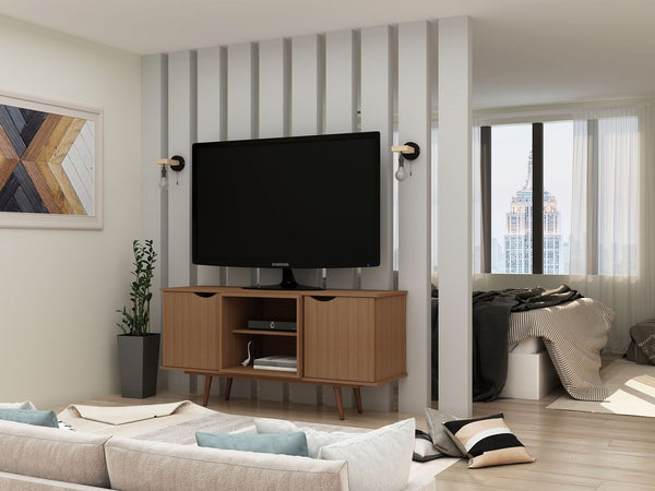 Manhattan Comfort Hampton Mid-Century Modern TV Stand Maple Cream 18PMC5