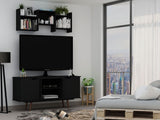 Manhattan Comfort Hampton Mid-Century Modern TV Stand Black 18PMC70