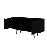 Manhattan Comfort Hampton Mid-Century Modern TV Stand Black 18PMC70