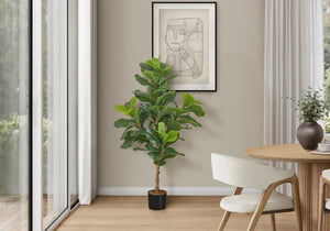 English Elm Artificial Fiddle Leaf Fig Tree 47 Inch Tall Faux Plant with Real Touch Foliage B2710P220040