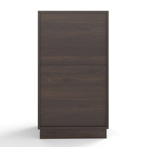 English Elm 10-Gallon Woodgrain Tilt-Out Trash Cabinet with Wave-Texture Drawer, Industrial Metal Accents, Space-Saving Organizer for Kitchen Bath Living Room Walnut W2557P319051
