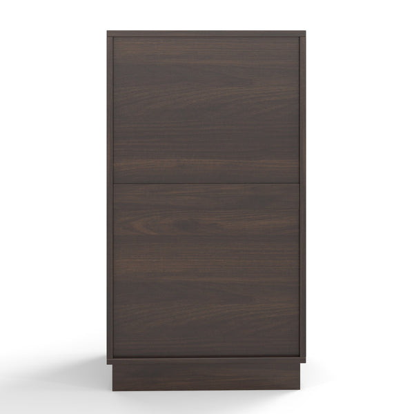 English Elm 10-Gallon Woodgrain Tilt-Out Trash Cabinet with Wave-Texture Drawer, Industrial Metal Accents, Space-Saving Organizer for Kitchen Bath Living Room Walnut W2557P319051