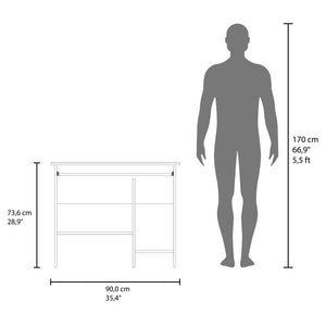 English Elm Koyuk White Computer Desk with Keyboard Tray Cpu Storage and Lower Shelf for Home Office B097P474288