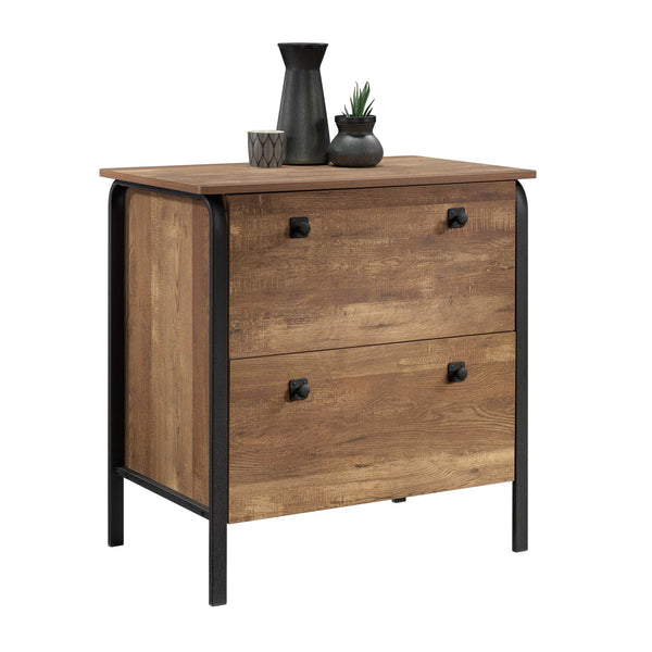 English Elm Lateral File In Elegant Oak Dark Finish – Stylish Space-Saving Storage With Modern Design Features B356P354453