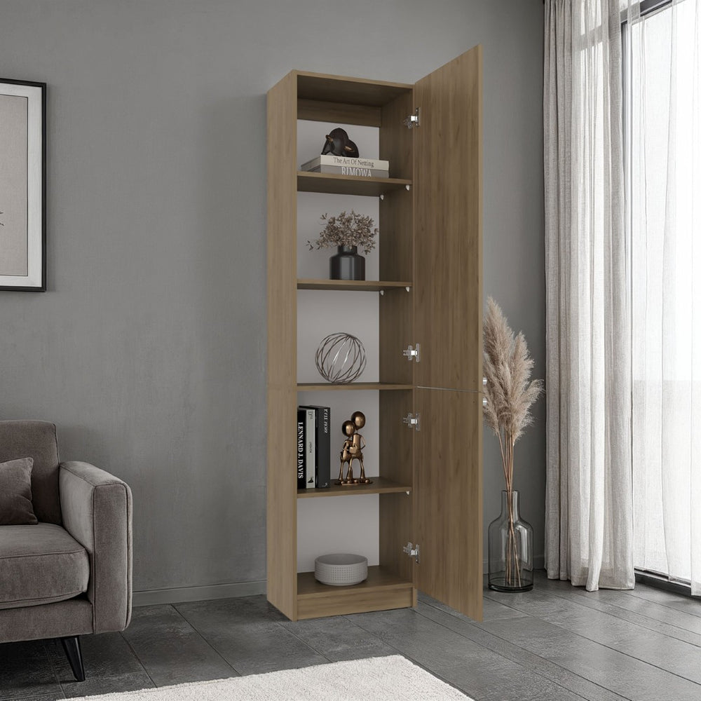 English Elm Home Vertical Freestanding Bookcase with Open Shelving and Enclosed Lower Cabinet B070P487568