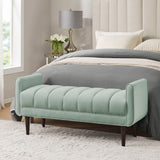 Madison Park Linea Glam/Luxury Upholstered Modern Accent Bench MP105-1192 Seafoam