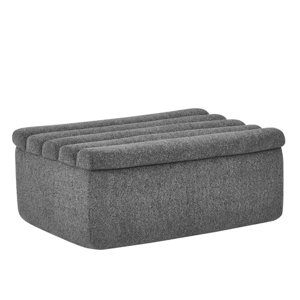 English Elm 106" Modular L-shaped Sectional Chenille Sofa Sculptural Low Profile Living Room Couch Dark Grey W1413S00124
