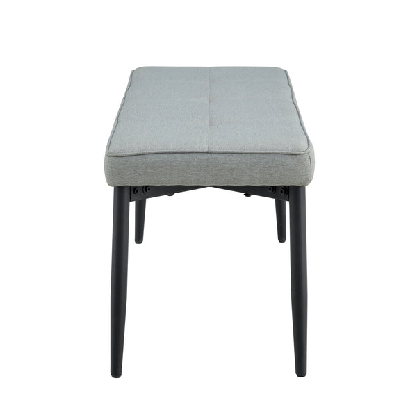 English Elm Tufted 51" Extra-Long Entryway Bench with Metal Legs, Upholstered Fabric Seat, 330lb Capacity Gray N752P186169G