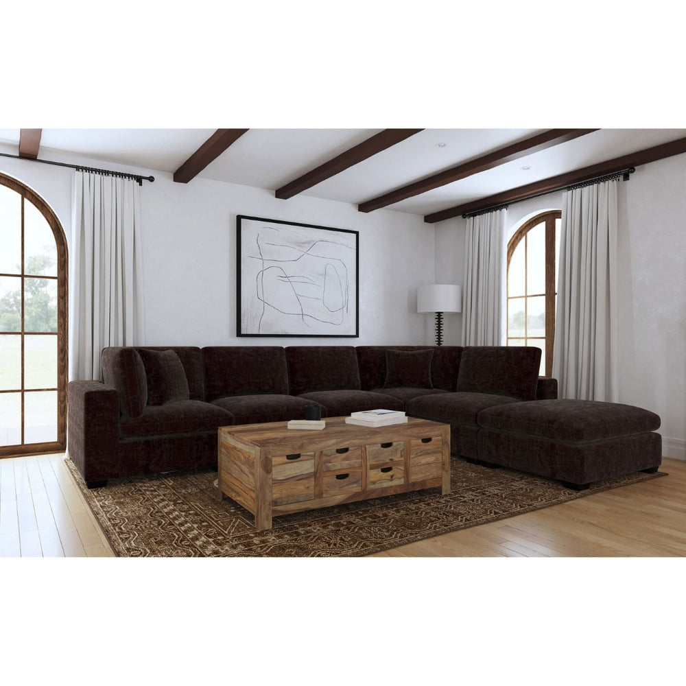 English Elm Murtagh Six Piece Modular Sectional Soft Fabric Lounge Sofa with Tapered Wooden Legs B062S01582