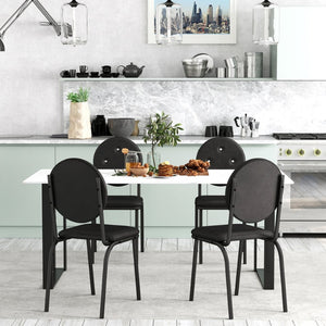 English Elm 4-piece Faux Leather Counter Stools Waterproof Upholstered Metal Frame Kitchen Set D665099243