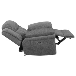 English Elm Pannen Charcoal Upholstered Power Glider Recliner with Pocket Coil Support, Space-Saving Design and Smooth Electric Recline B062P328626