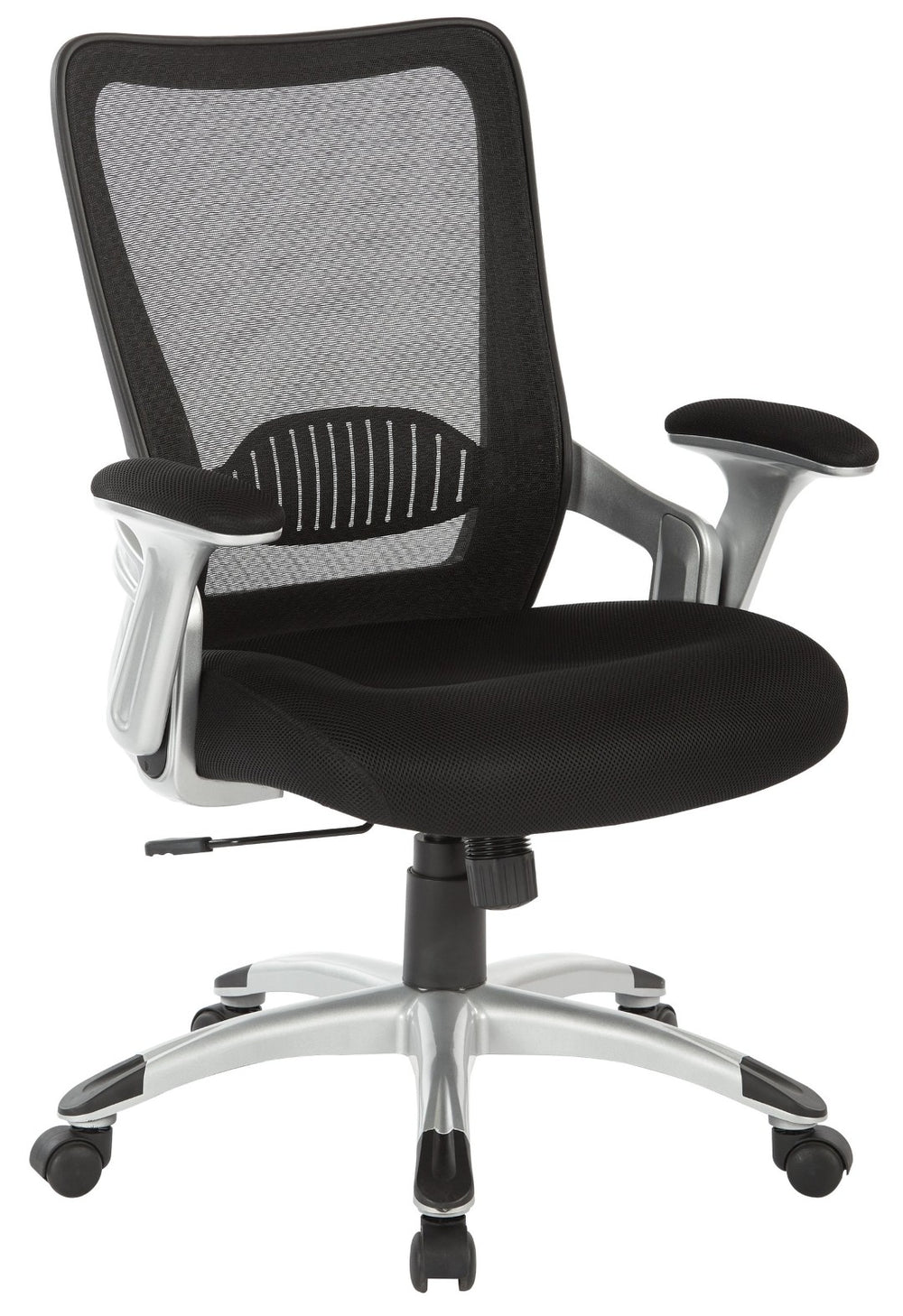 OSP Home Furnishings Screen Mesh Back Task Chair with Lumbar Support and Pneumatic Height Adjustment for Home Office EMH69216-3M