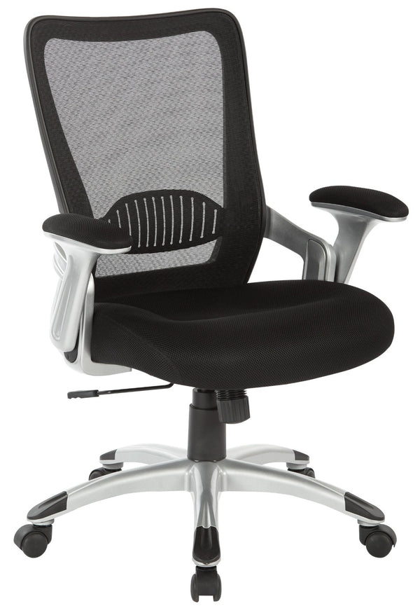 OSP Home Furnishings Screen Mesh Back Task Chair with Lumbar Support and Pneumatic Height Adjustment for Home Office EMH69216-3M
